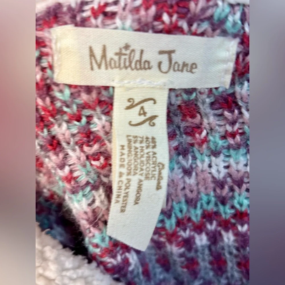 Matilda Jane Friends Forever Girls Hooded Poncho Sweater – Size 4